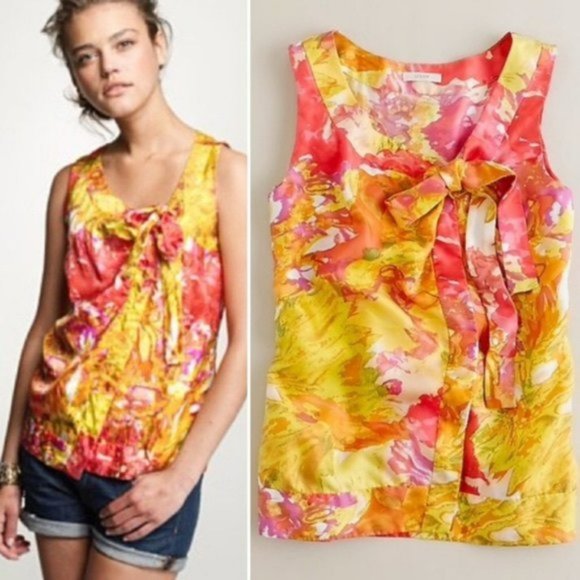 J. Crew Tops - J. Crew • Impressionist Floral Silk Cami Top || Size 4